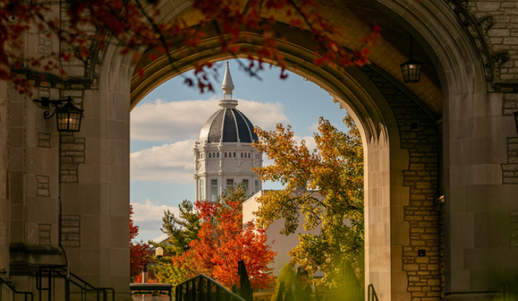 View of Jesse dome through the Memorial Union archway